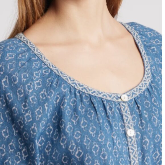 NEW Faherty Carmel Linen Button-Up Minidress KEY LARGO BLUE, Size Large - Picture 3 of 3